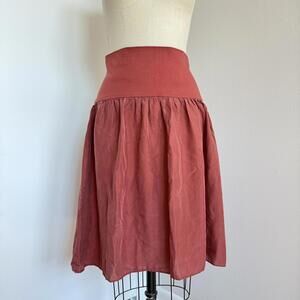 Ann Taylor Silk Skirt with Knit Waistband - Size M